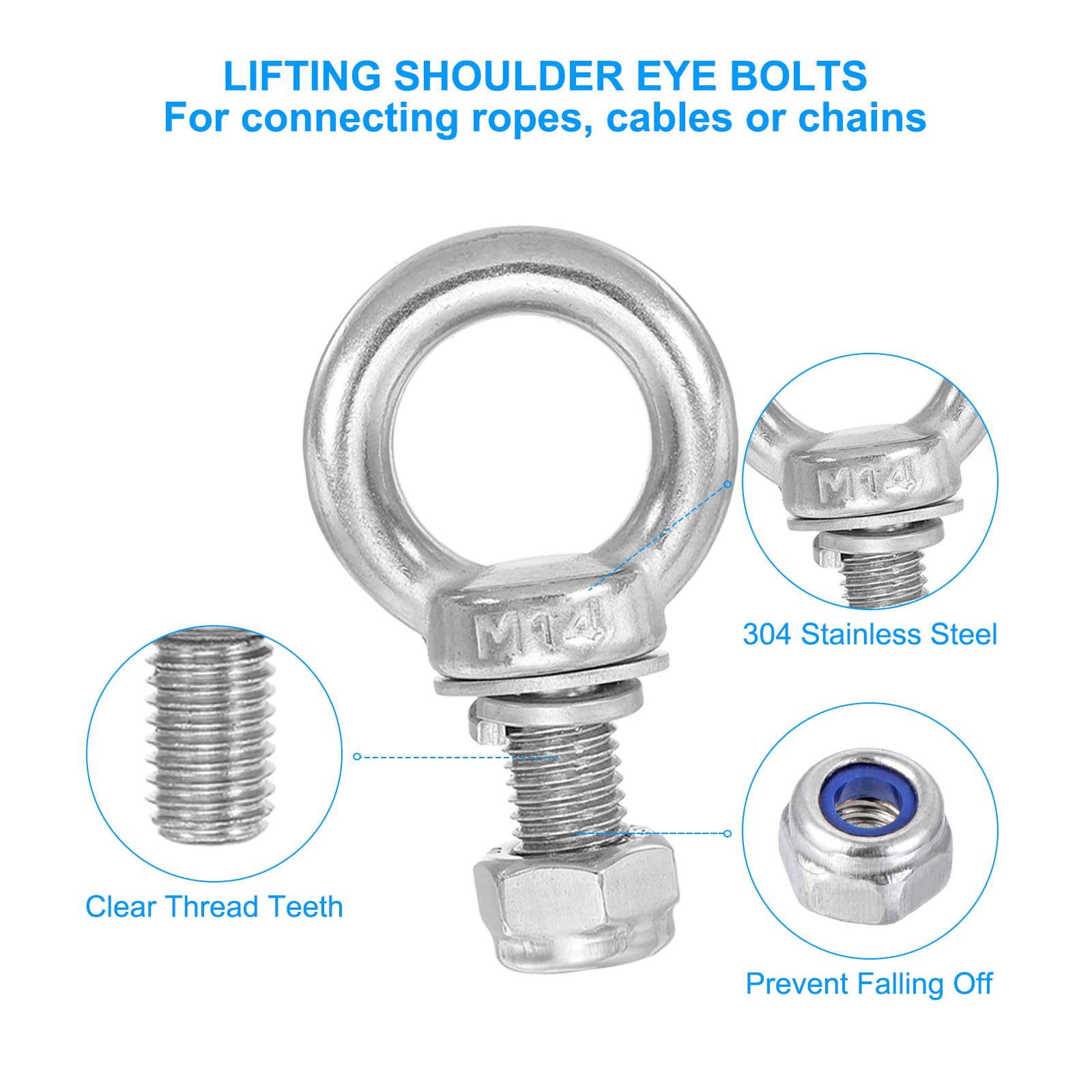 PATIKIL Lifting Shoulder Eye Bolts - Image 4