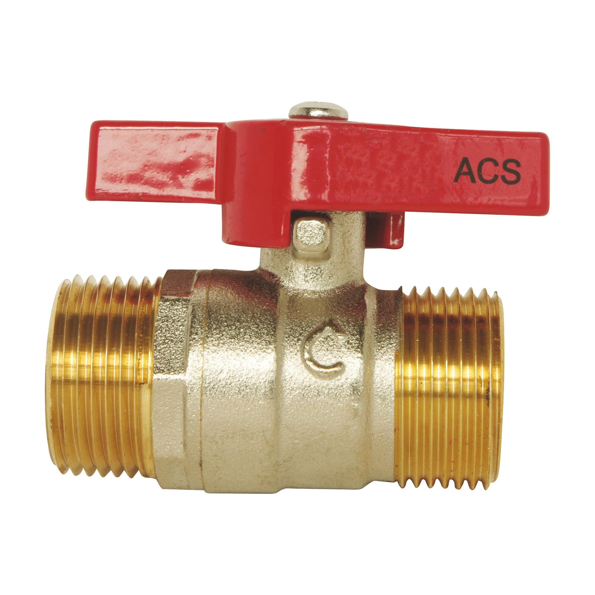 SOMATHERM for You Double Male Ball Valve 3/4 inch, Butterfly Handle, PN 16, Sealing by Double O-Rings, Brass Body CW617N - Image 3