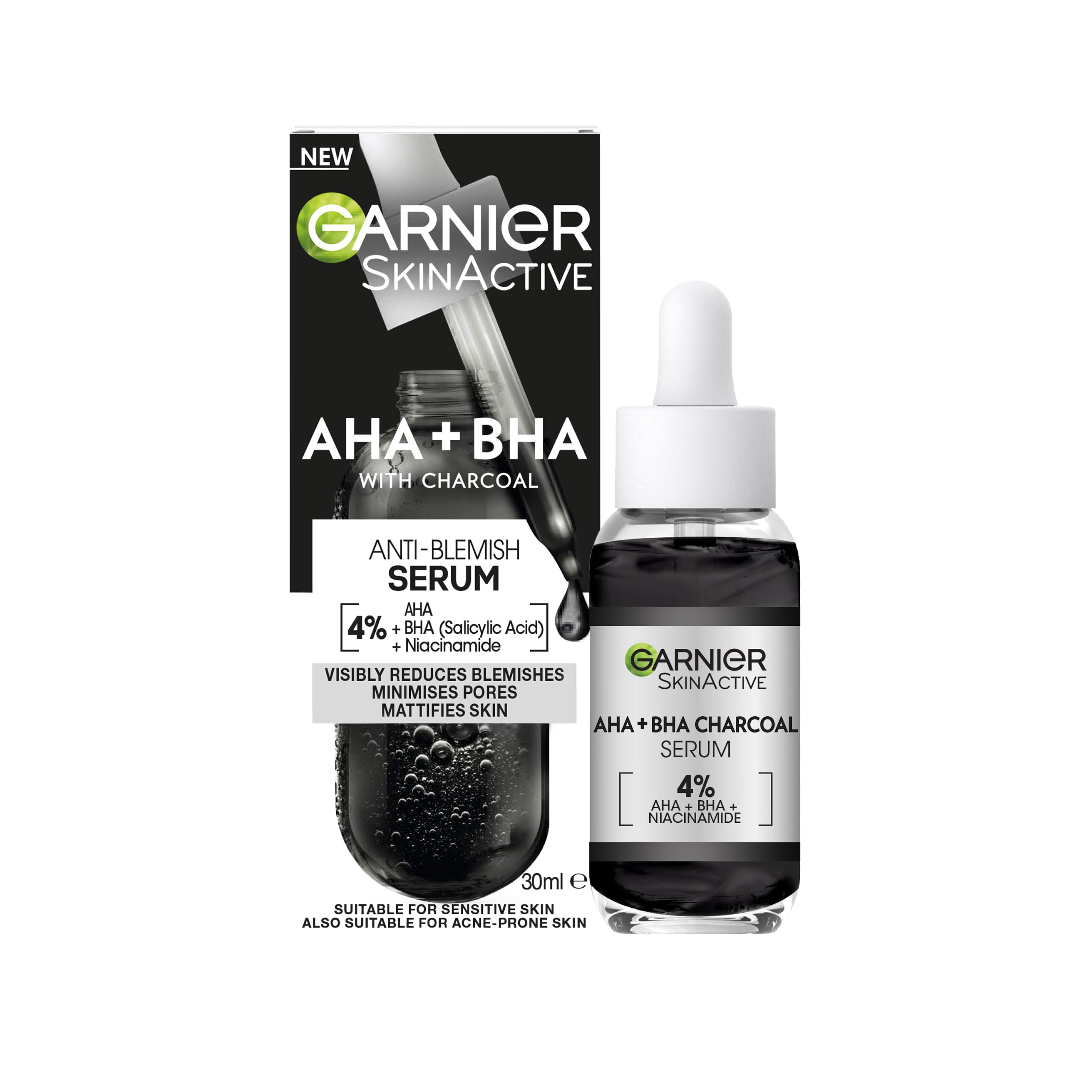 Garnier Skinactive 4% AHA, BHA (Salicylic Acid) & Niacinamide Serum, 30ml