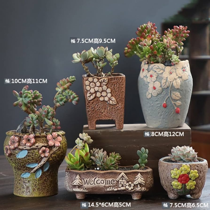 Amazon.co.jp: [ADSNS] フラワーポット 多肉植物鉢 プランター