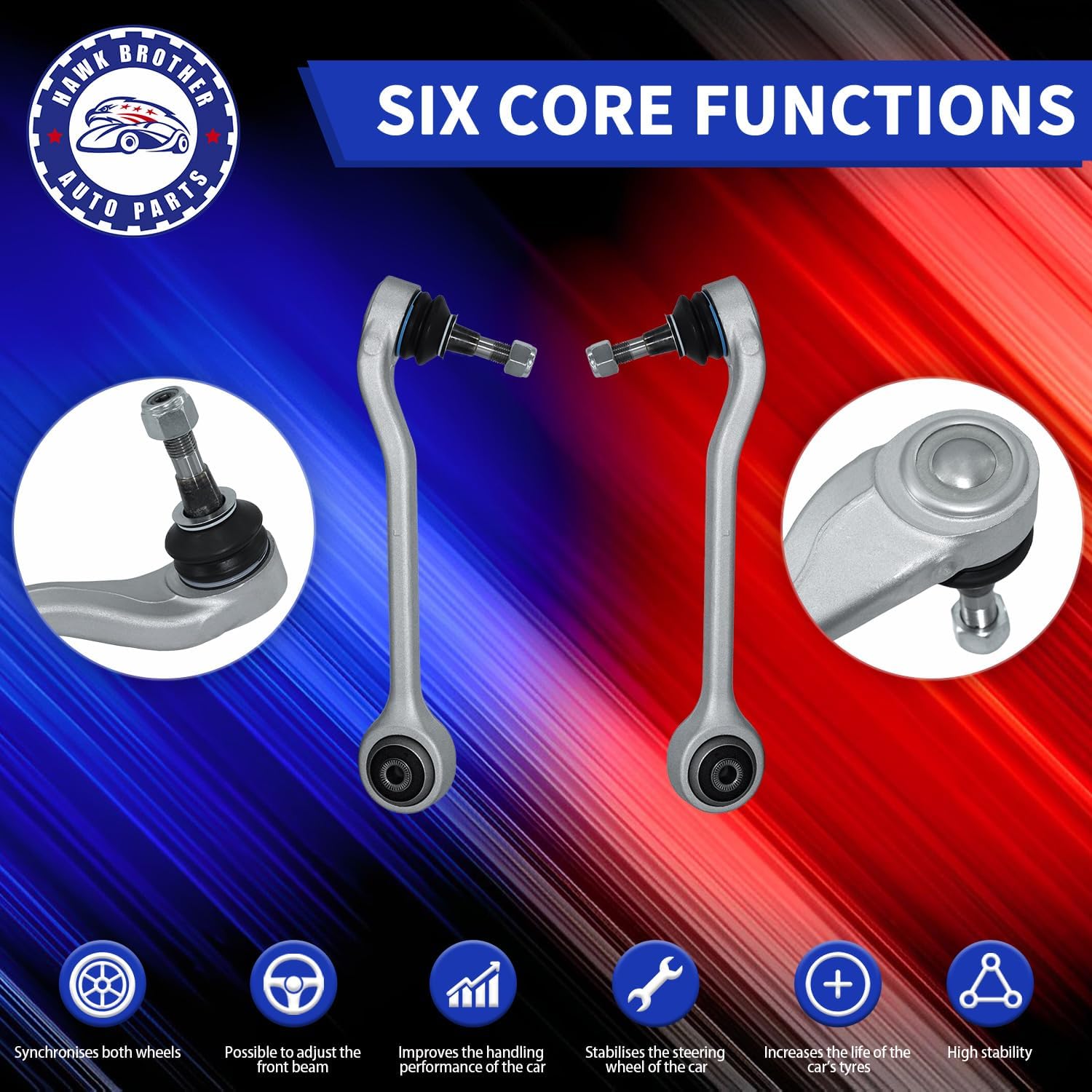 12 PCS Suspension Kit Front Control Arm Ball Joints Tie Rod Sway Bar Links Replacement For 2006-2010 BMW E60 525xi 528xi 530xi 535xi 528i xDrive 535i xDrive