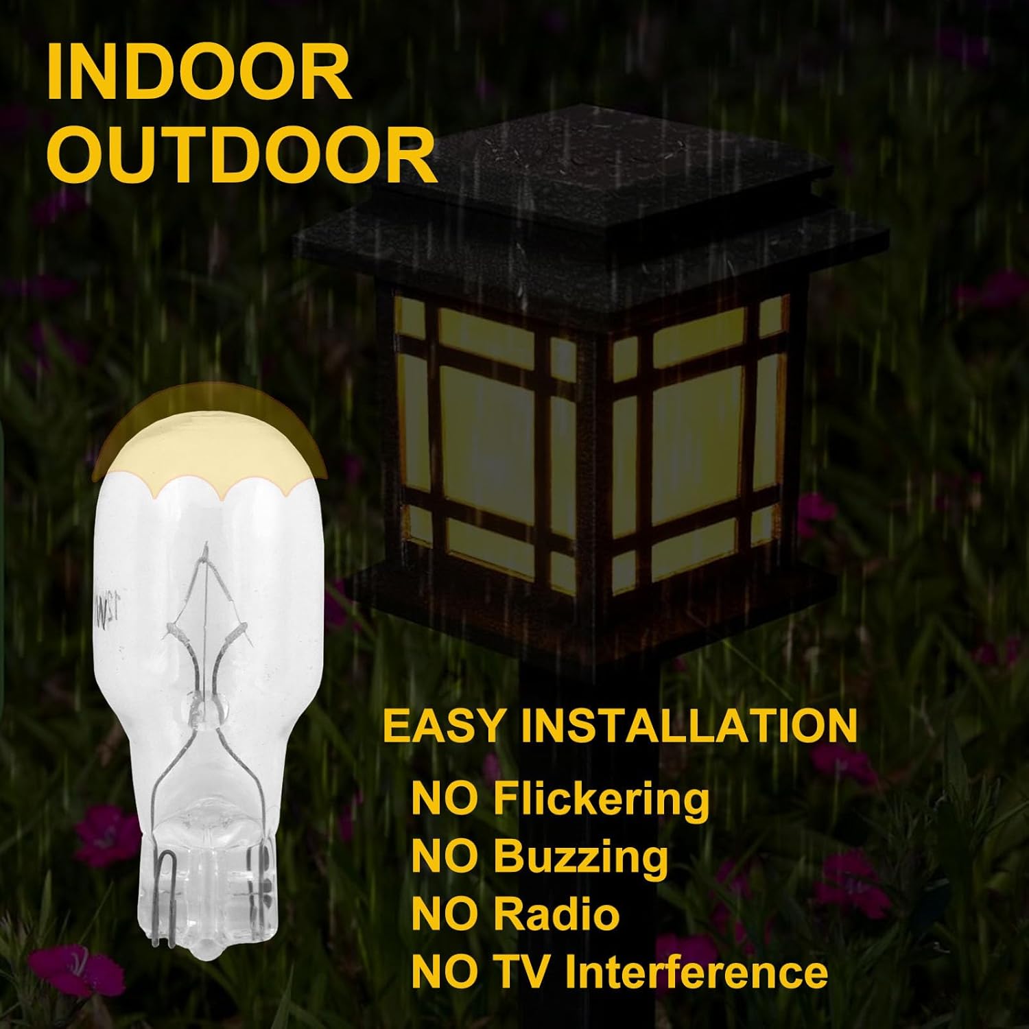 12-Pack 12 Volt 11 Watt Low Voltage T5 Landscape Light Bulbs for Malibu lights Landscape, Appliance, RV, Outdoor Landscape Lights Lamp -1/4 Wedge Base Small Light Bulbs,2800K Warm White,CRI 85, Clear