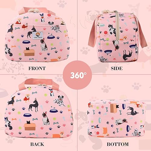 Miniatura 8 de Lonchera para niñas, adolescentes y mujeres, bonita lonchera hielera, portátil, reutilizable, con aislamiento de pana para el trabajo, viajes,