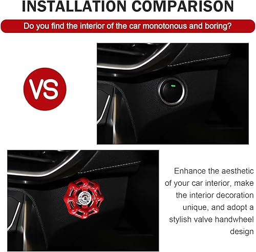 Miniatura 5 de Decoración de perilla giratoria de metal para automóvil, cubierta protectora para botón de encendido del motor de radio y aire acondicionado del