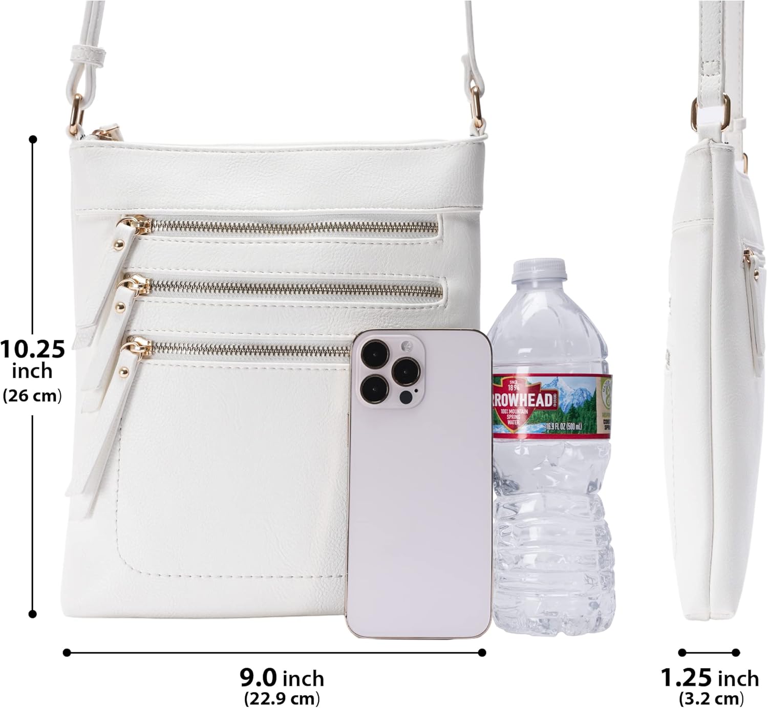 Solene Crossbody Bag Functional Multi Pocket Messenger Purse Top Zip Closure Shoulder Handbag With Adjustable Strap - Image 3