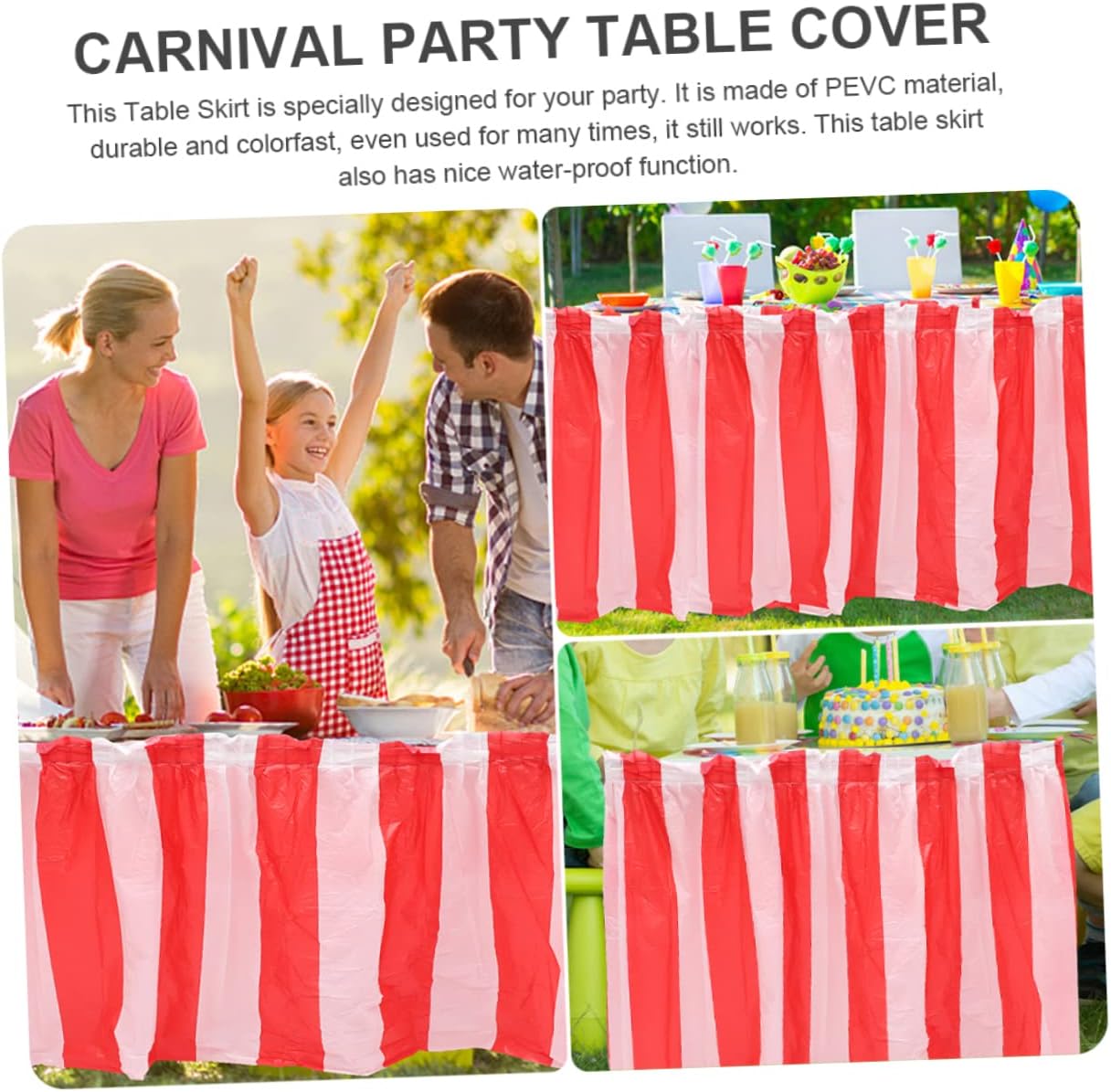 2pcs Delicate and Striped Table Skirts Table Covers for Carnival and Party Decoration for Easy to Use