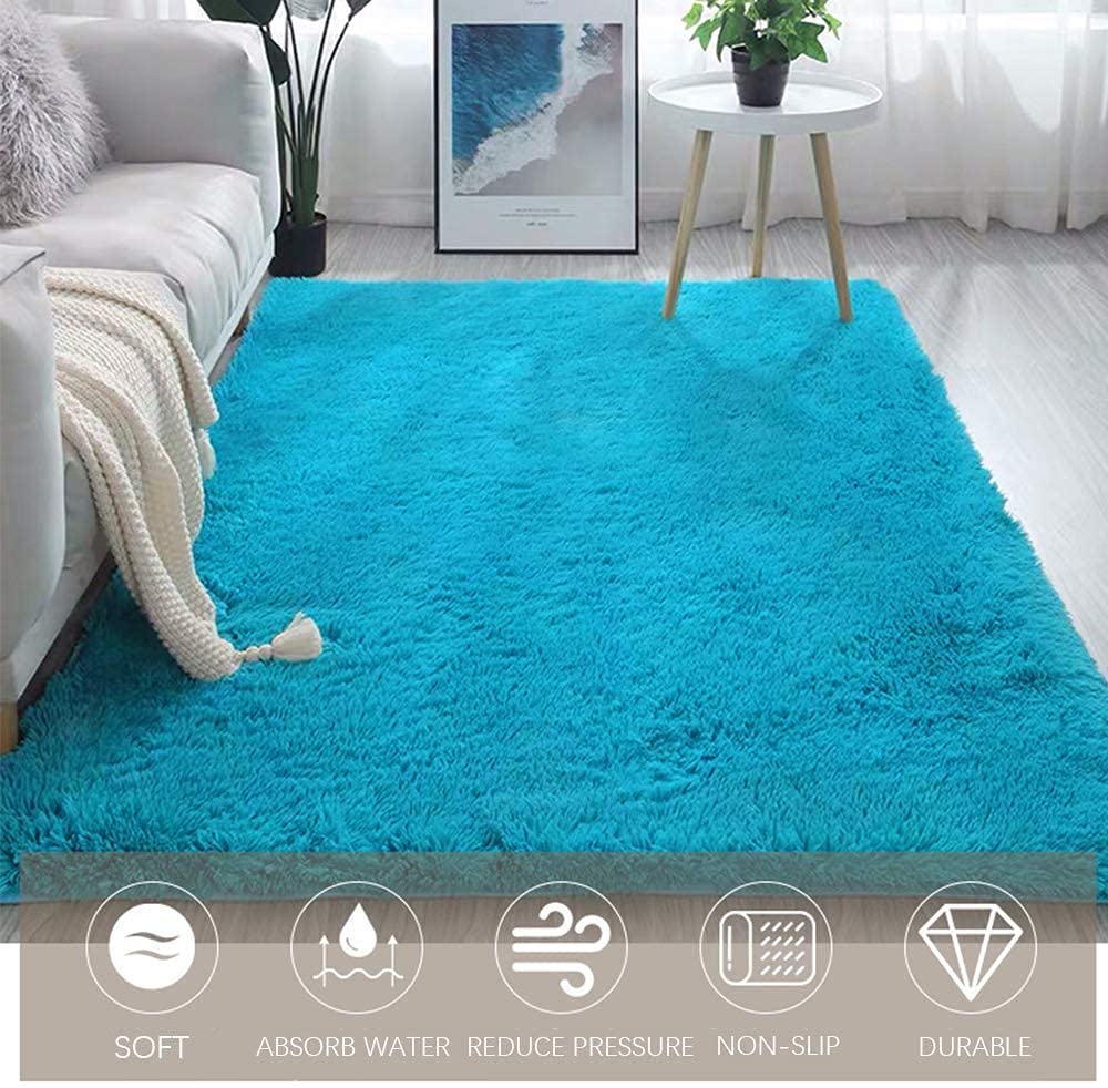 GueTTO Tappeto per Soggiorno Shaggy, Tappeto Peloso, Morbido E Antiscivolo, Tappeto Shaggy, Tappeto Salotto A Pelo Lungo per Asilo Nido Home Room Decor,Viola,80x200CM