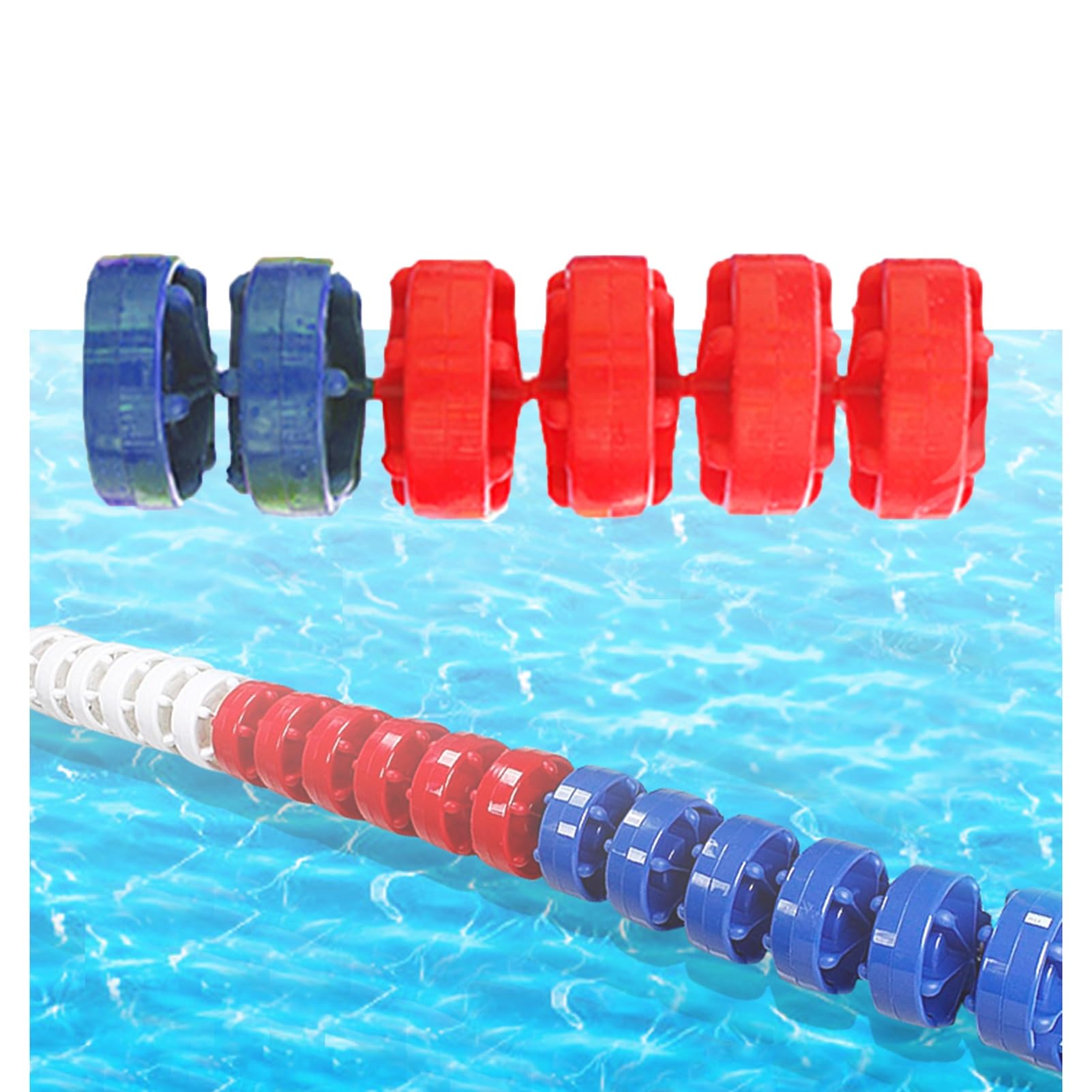 GJZQDKX Pool Safety Divider Lane Line,Floating Pool Safety Divider Lane Line - 10ft Safety Rope with Buoy, Ideal for In-Ground Pools, Pool Partition, Swim Training Aid, Durable Floating Line