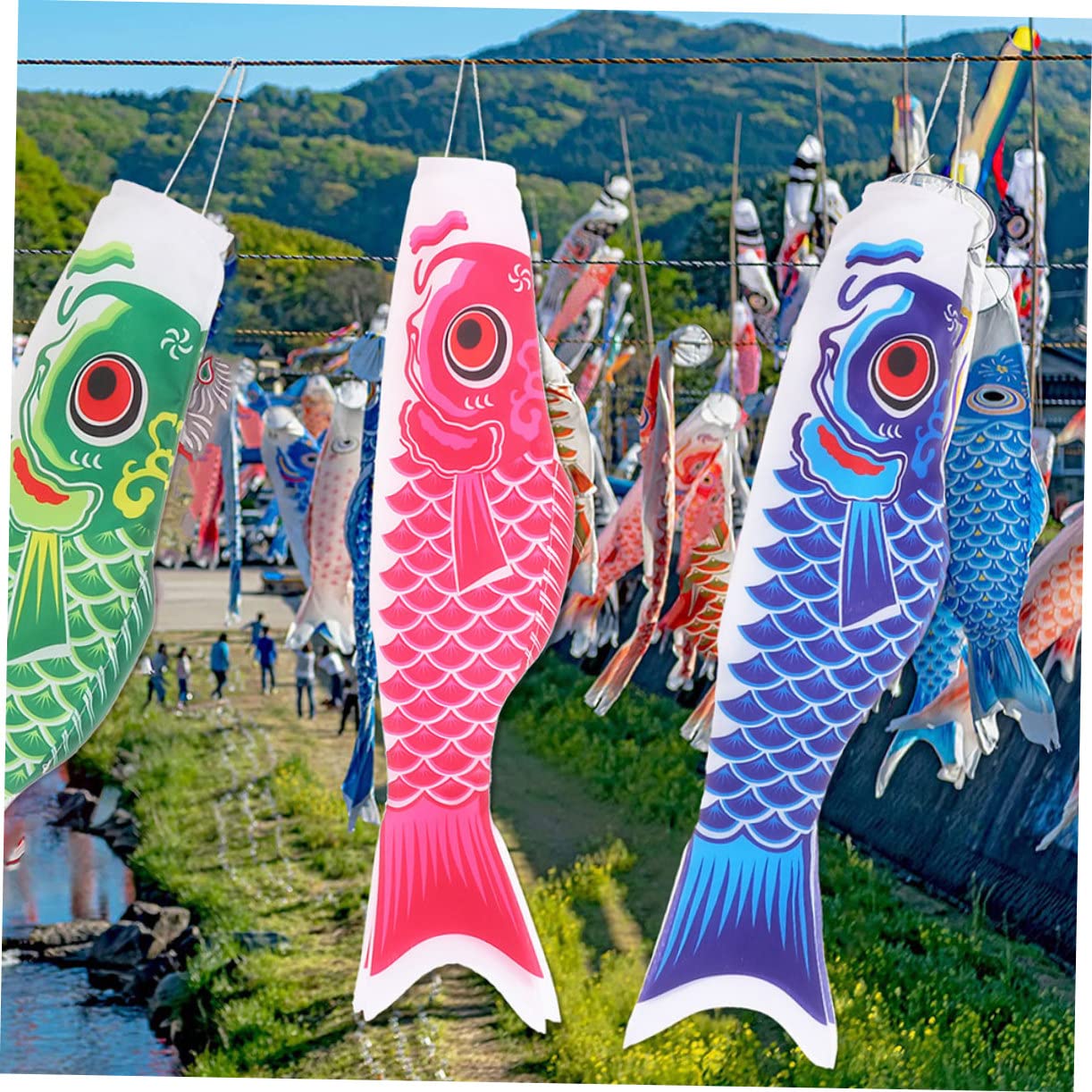 Yardwe 12stücke Teiliges -Fisch Windsack Für Garten Bunte Hängende Dekoration Für Außenbereiche Für Terrasse Und Garten Lebendige Farben Zufällige Farbauswahl