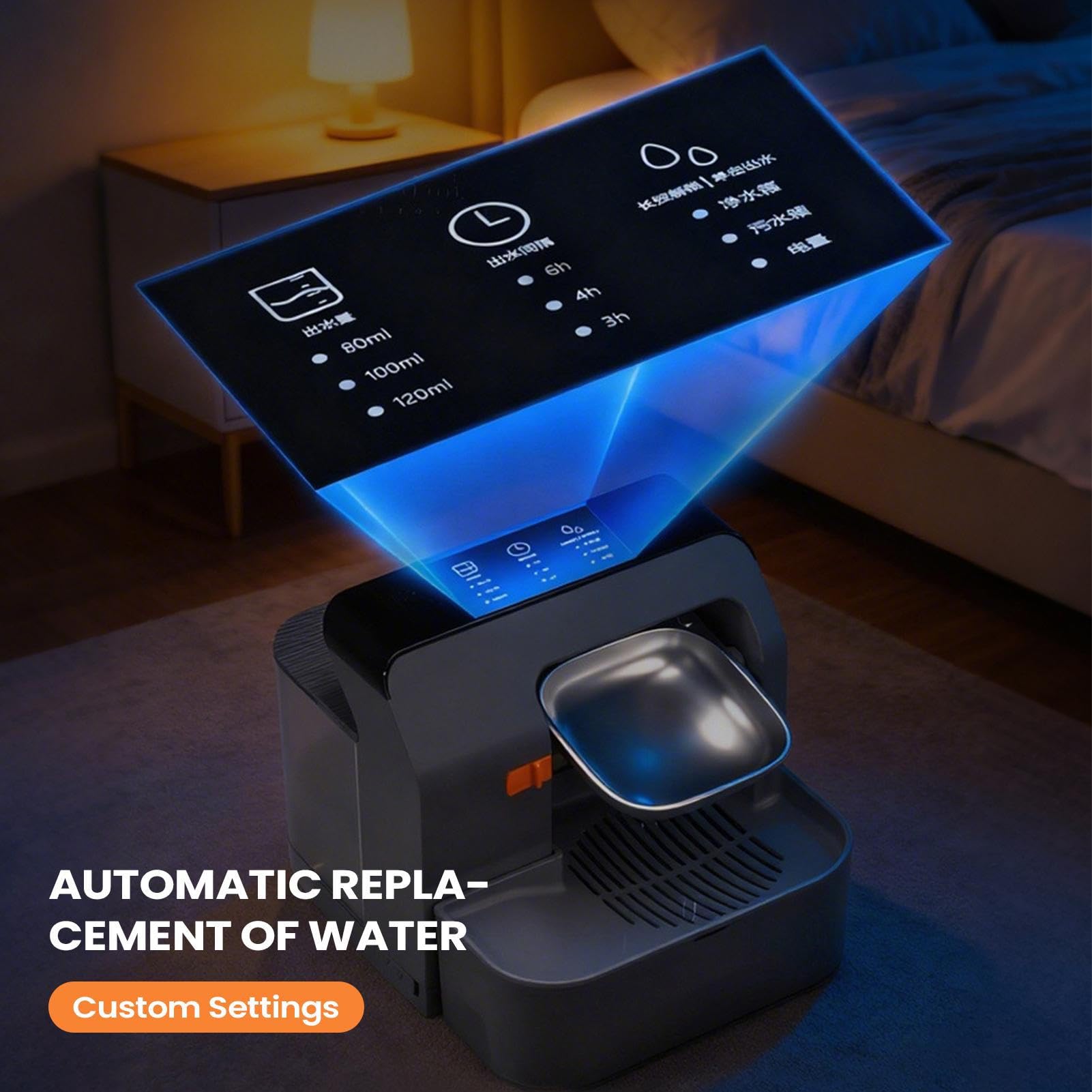 Dispensador De Bebedero para Perros 3.2L Bebedero Silencioso | Fuente Hidratante Portátil para Animales Domésticos Para Cachorros, , Conejos, Interior, Exterior, Jaula y Transportín