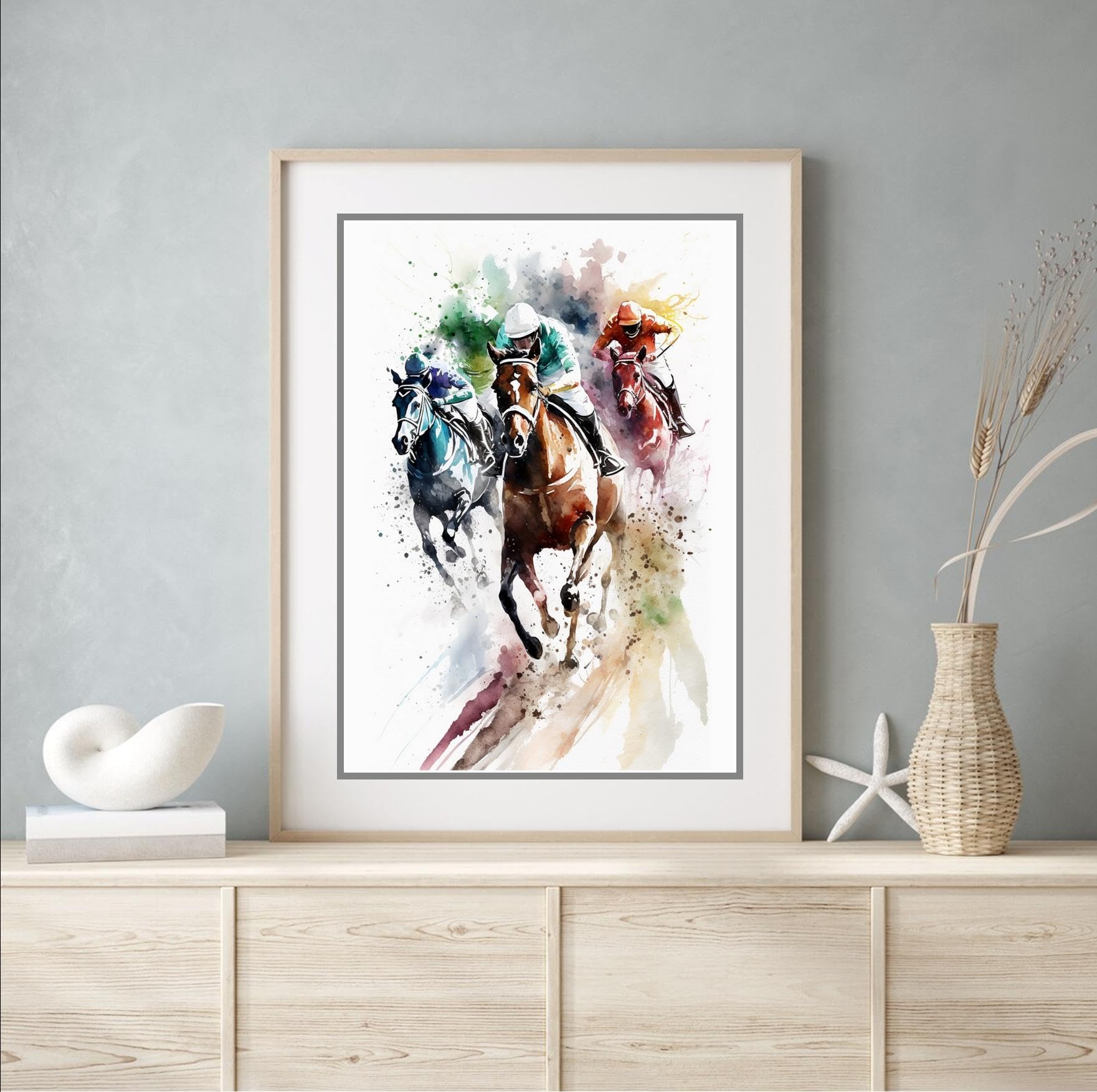 Signed By The Stars Multi Horse Racing Fine Art Print A4 Print Only 29.7 X 21Cm