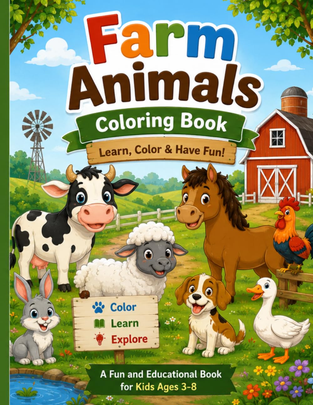 My First Farm Coloring Book: Fun Coloring Pages with Easy Farm Facts for Kids Ages 3–8