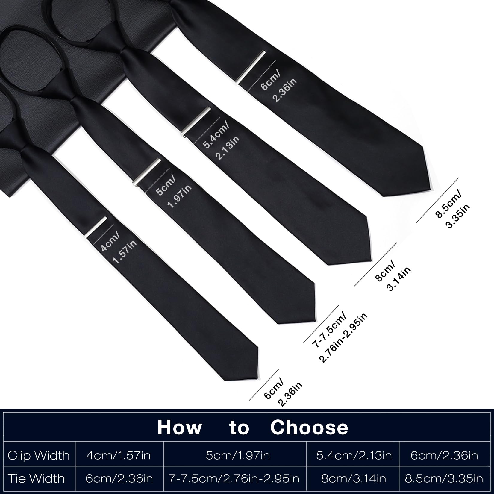 HONEY BEAR Lot de 3 Pinces à Cravate Homme/Garçons Slim Skinny,4cm pour Chemise Cadeaux de mariage d'affaires