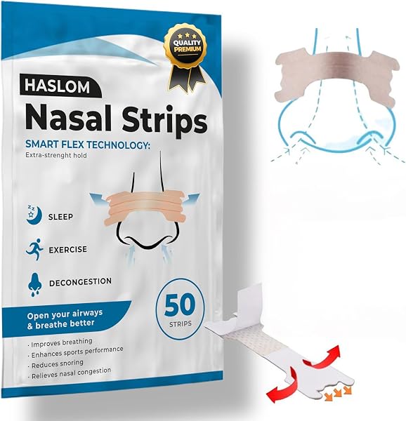 HASLOM Neusstrips 50 stuks Universele maat voor ademhaling