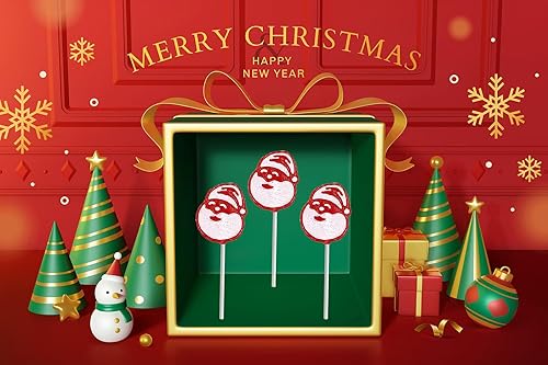 Miniatura 6 de Fruidles Paleta de Papá Noel de Navidad, sabor a fruta mixta, hecha en Brasil, envuelta individualmente, paletas de 0.53 oz, aprox. 30 libras (media