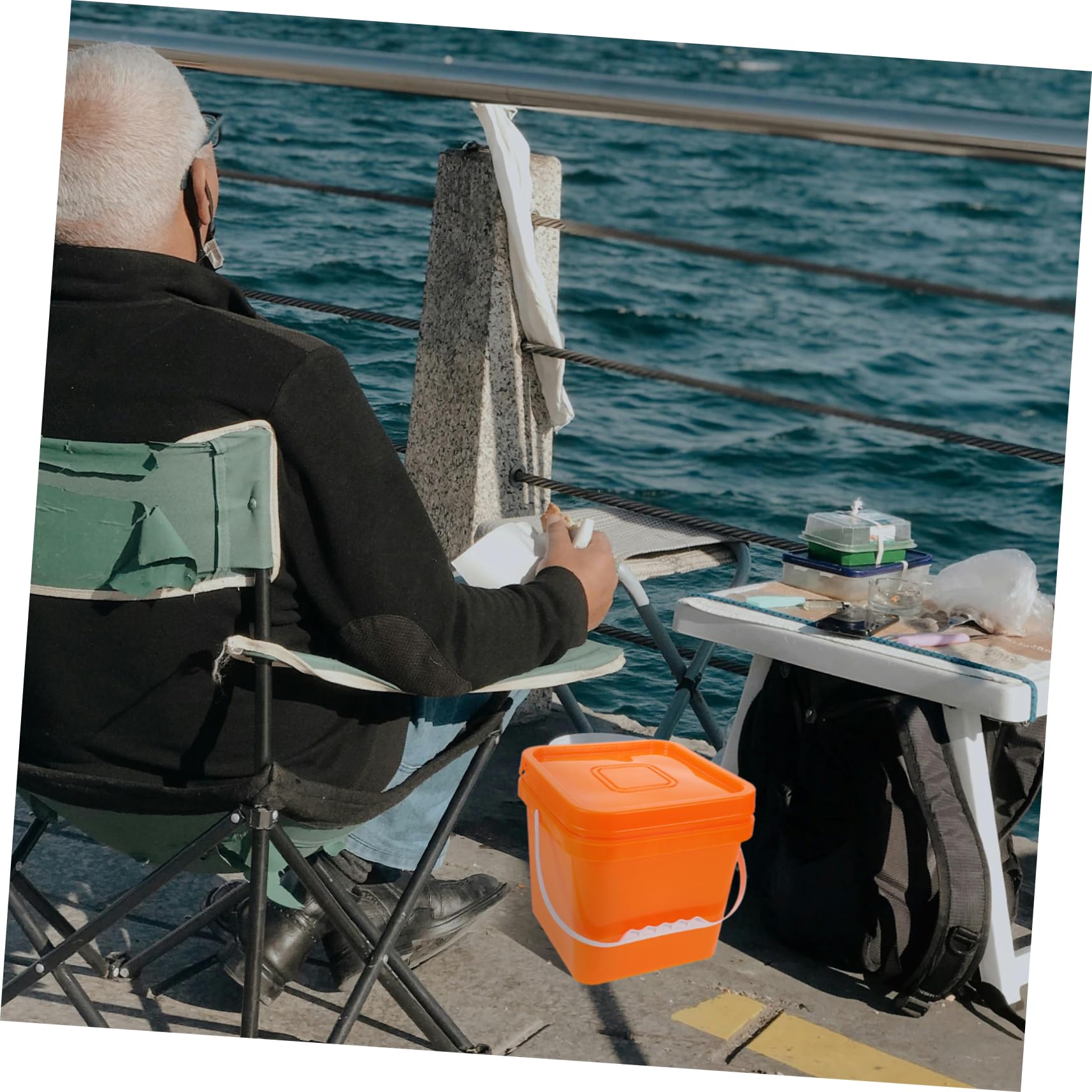 Seau carré avec couvercle et poignée - Seau de peinture en plastique pour peintre - Seau réutilisable pour le stockage de la peinture de l'eau - Récipient de peinture pratique pour