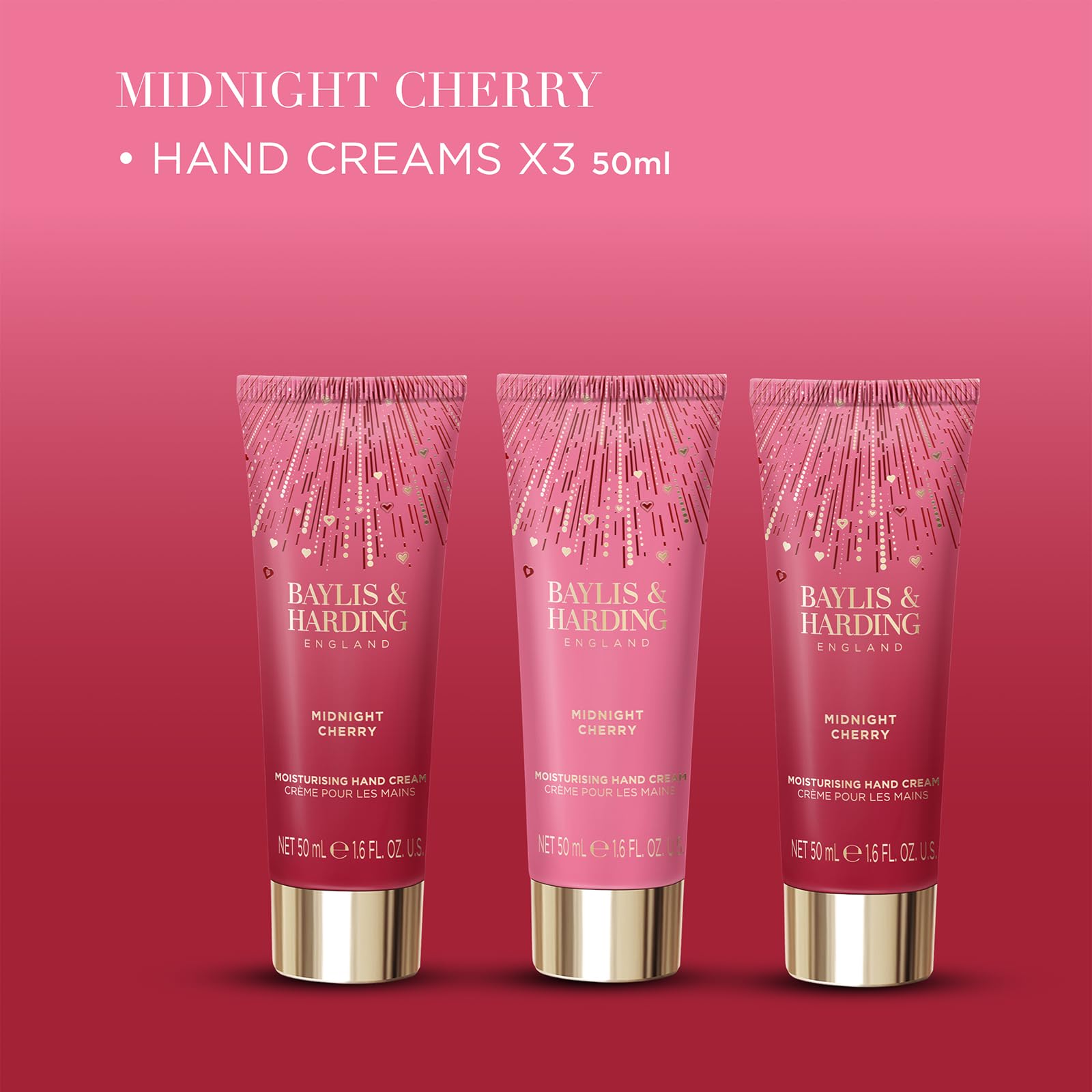 Baylis & Harding Midnight Cherry Luxury Hand Treats Gift Set - Vegan Friendly, 50 ml - Image 3