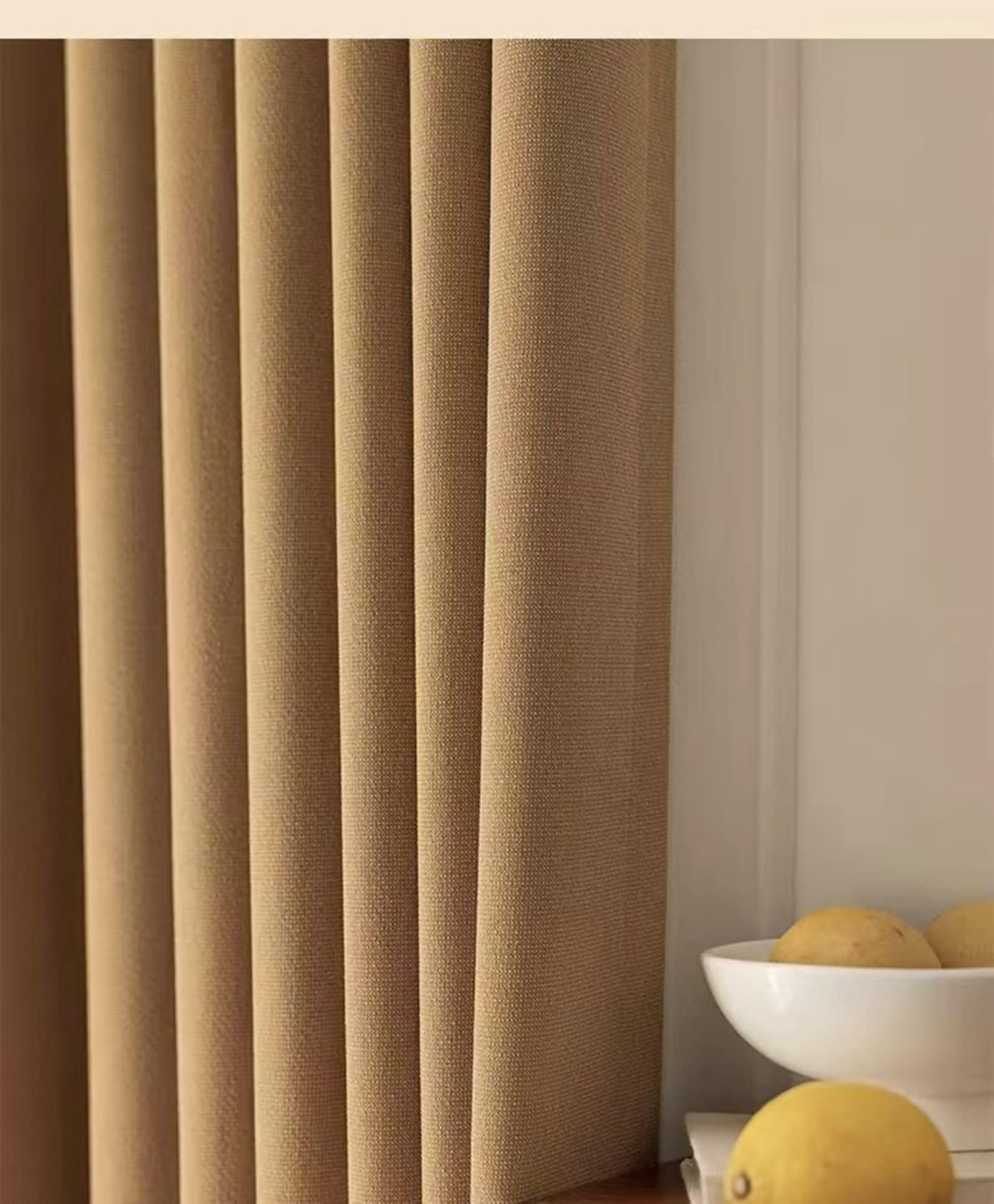 Homxi Blackout Thermal Curtains Set of 2,2 x 42W x 54H inch,Khaki Curtain Drapes for Room Solid Color Drapes for Living Room Hooks