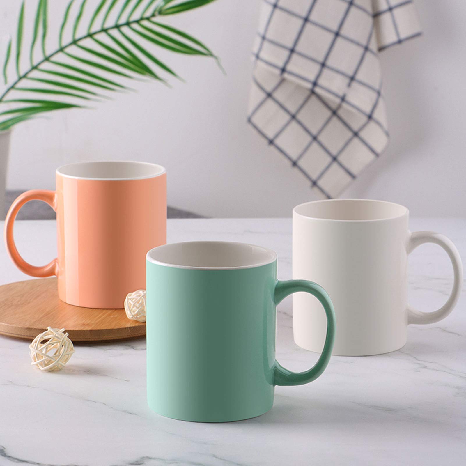 Generic Tazas de Café de Cerámica Tazas de Café de Cerámica de Color Juego de Tazas de Café de Ocio Familiar en la Sala de Estar (6)/Naranja/330 Ml