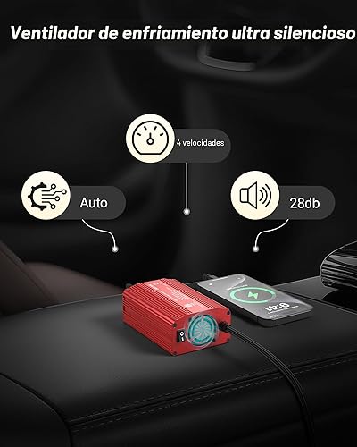 Miniatura 5 de Inversor de corriente Bestek 300 W CC 12 V a 110 V CA con adaptador de auto con puerto USB doble 4.2 A