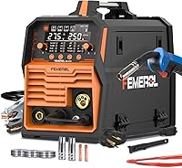 FEMEROL 250A 6-in-1 MIG Welder: Gas MIG, Flux Core, Stick, Lift TIG, Spot & Aluminum Welding - 110/220V Dual Voltage Machine