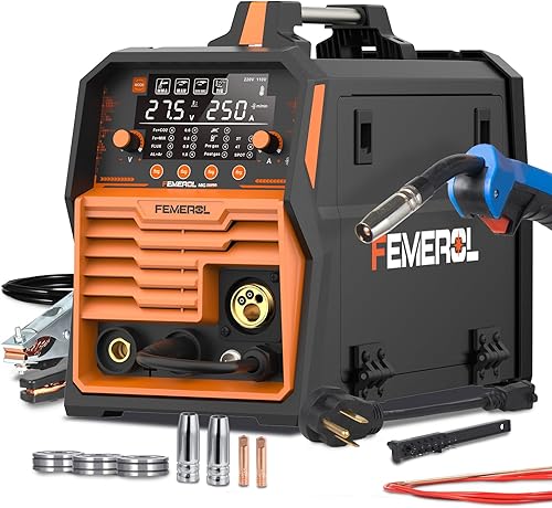 Soldador MIG 250A, 6 en 1 Gas MIGnúcleo de flujo sin gaspaloelevación TIGsoldadura por puntospistola de carrete compatible con pistola de aluminio