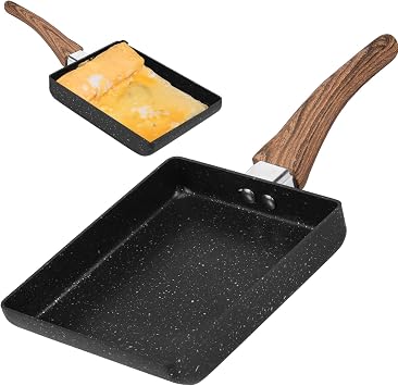 Tamagoyaki Japanese Omelette Pan, Nonstick Square Frying Pan with Anti Scalding Handle, Rectangle Omelette Maker Nonstick, Dishwasher Safe Cooking Tools for All Stove