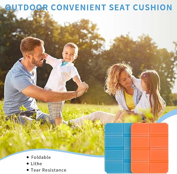 2 Pcs Moistureproof Foldable Outdoor Seat Cushion, Folding Sit Mats Portable Waterproof Hiking Seat Pad Folding Seat Mat for Outdoor Hiking Walking Camping Picnic Park
