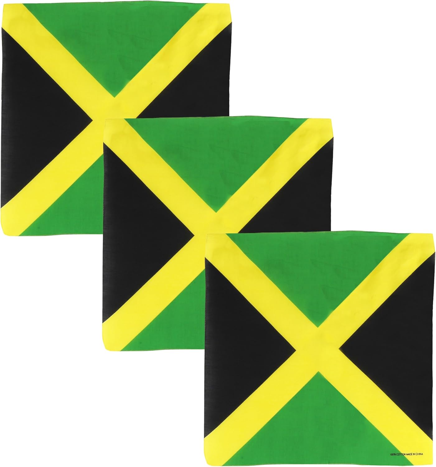 Motique Accessories Set of 3 Large Cotton Bandanas - Carribean Flags