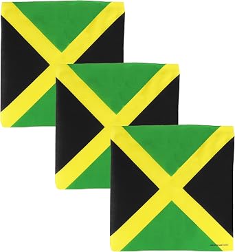Motique Accessories Set of 3 Large Cotton Bandanas - Carribean Flags
