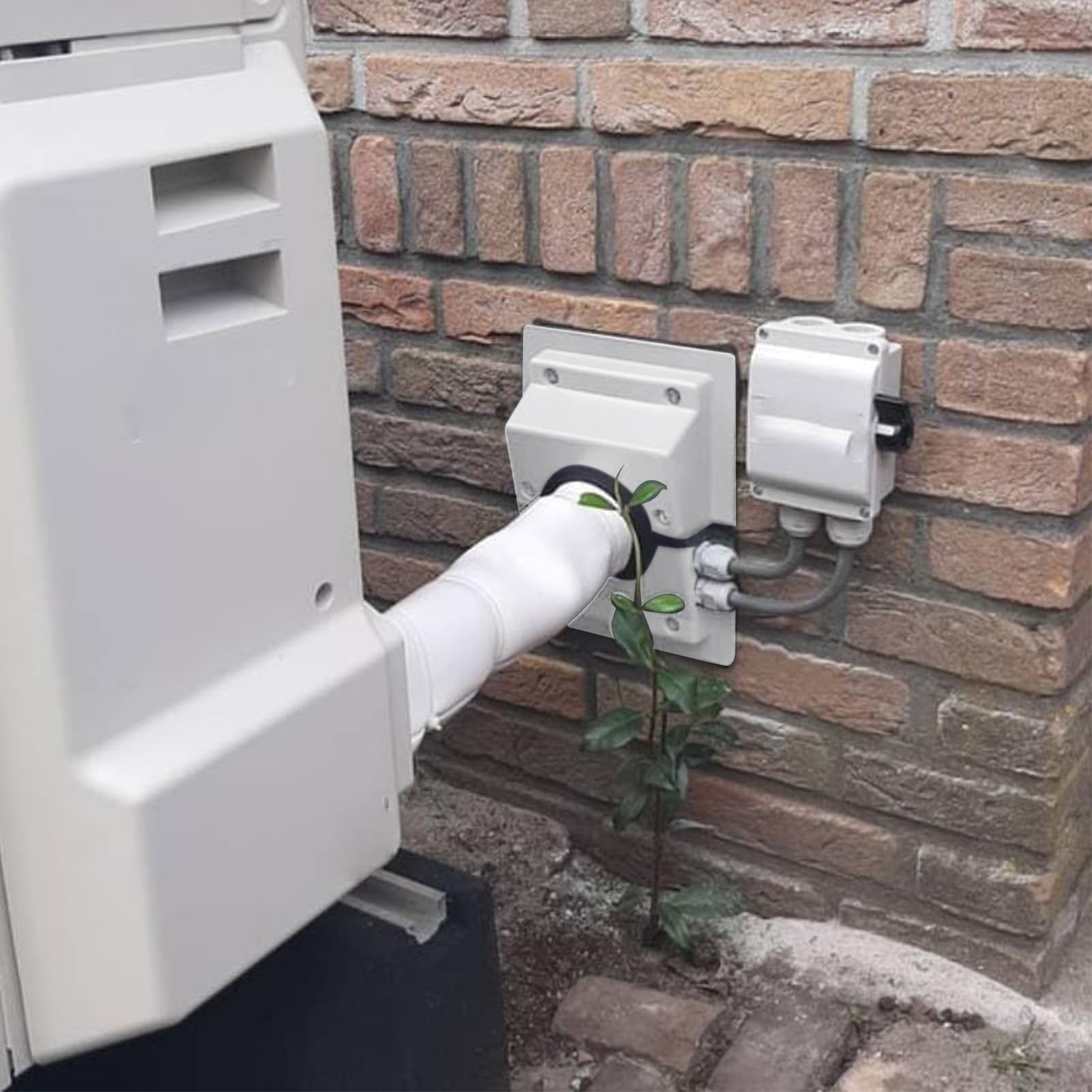 Generic Zestaw Przewodów Penetracyjnych HVAC Zestaw Osłon Czyste, Schludne ściany do Mini Klimatyzatorów Split Systemy Bezkanałowe Plastik 9,06x6,69 Cala (WHITE)