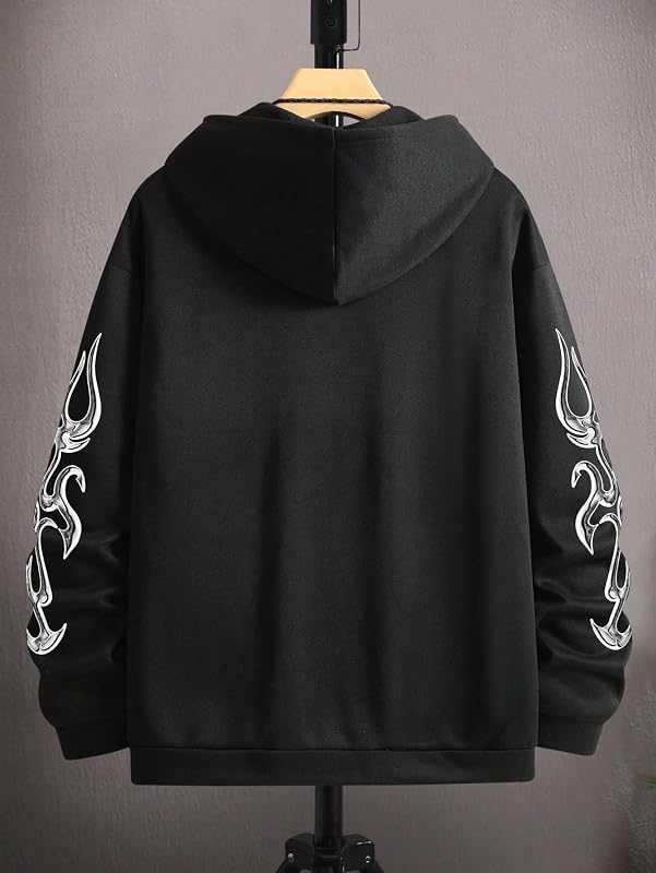 SHENHE Men's Zip Up Graphic Hoodie Long Sleeve Drawstring Sweatshirt image 2