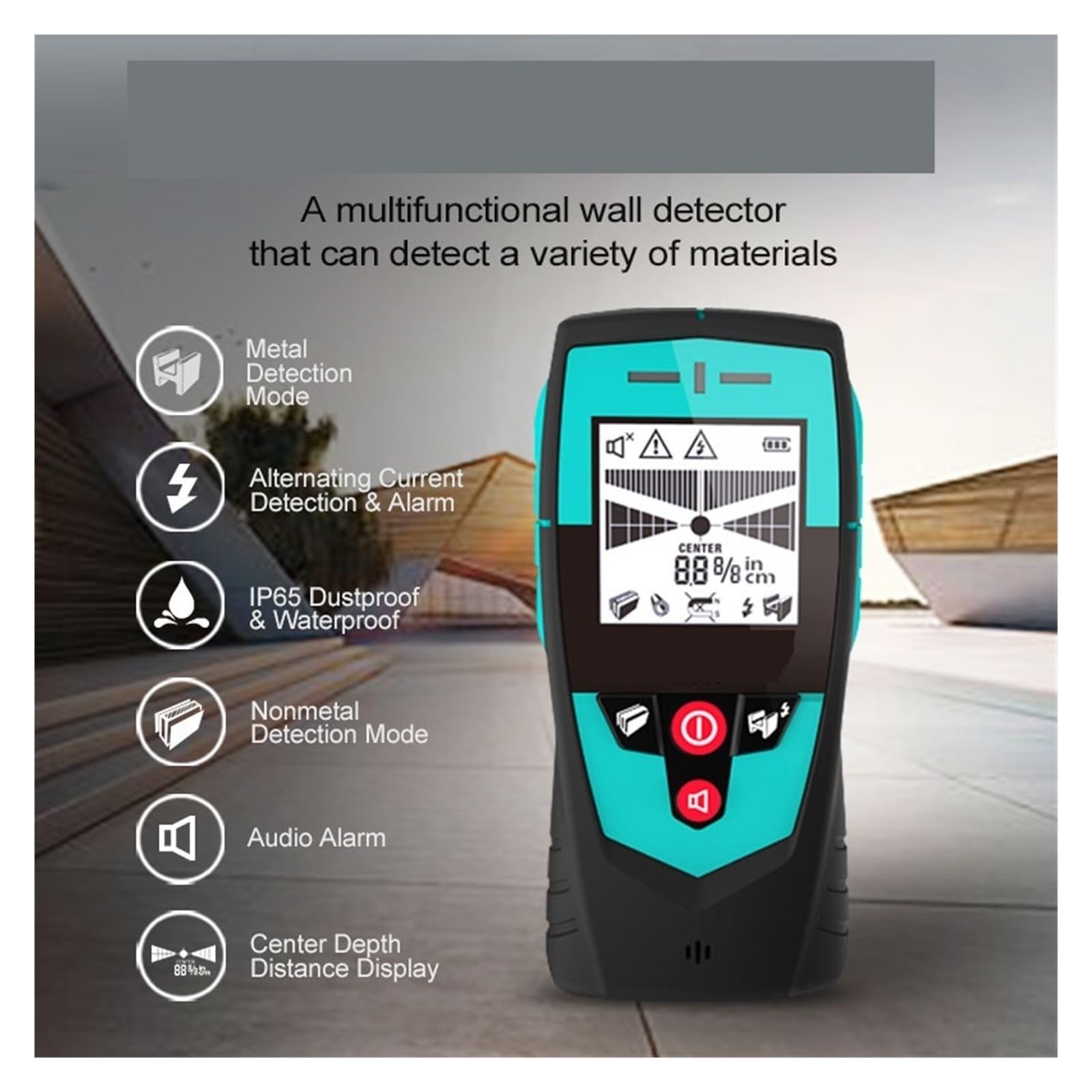Detector de Vigas, Detector de Pared multifunción con Sensor de área Grande, Detector de Metales, Detector de Vigas portátil, escáner de Pared, Detector de Cables para Madera, Metal y Cables