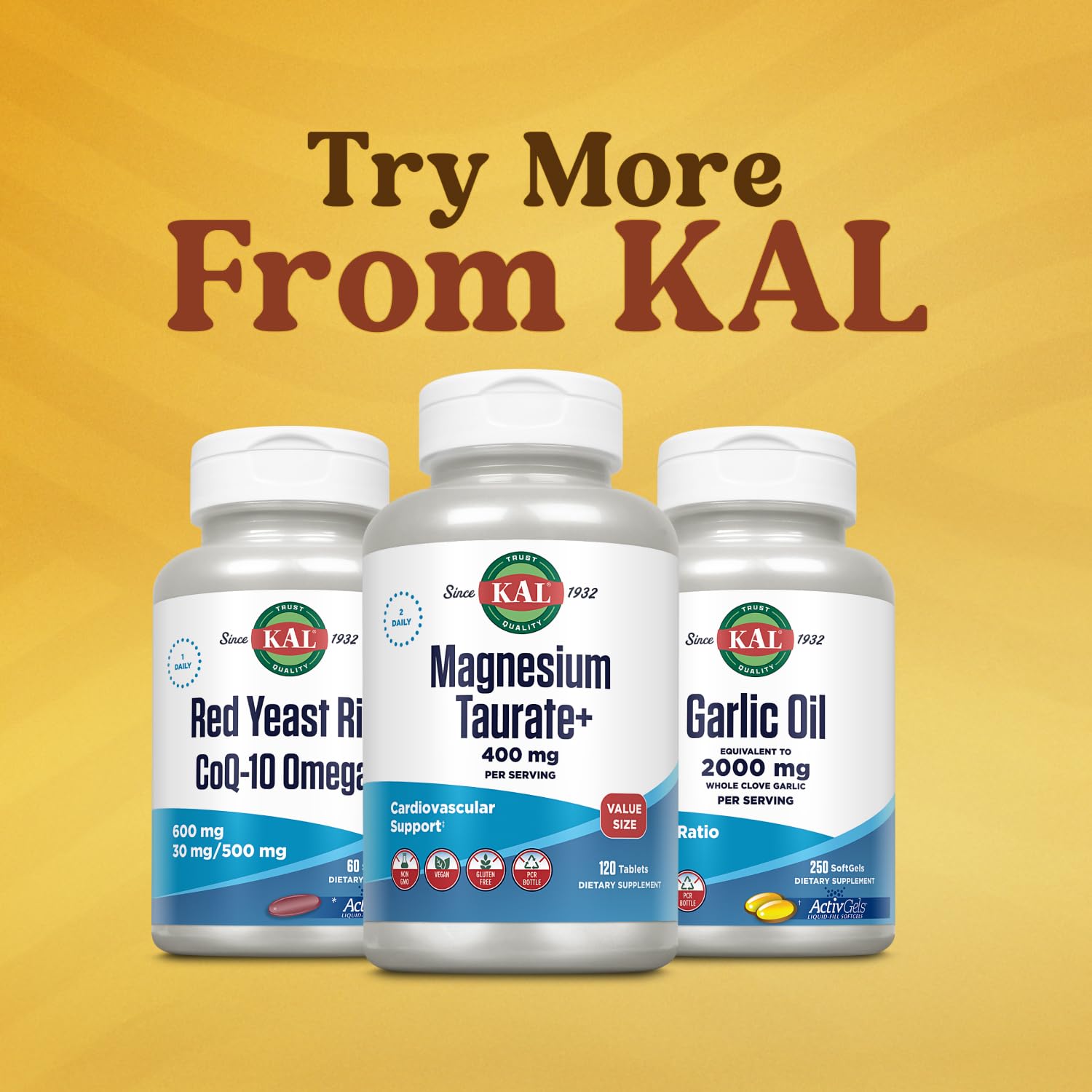 KAL Magnesium Taurate 400mg Plus Vitamin B6, Chelated Magnesium Supplement, High Absorption Magnesium Complex, Muscle and Heart Health Support, Vegan, Gluten Free, 60-Day Guarantee, 60 Serv, 120 Tabs — Amazon image 6