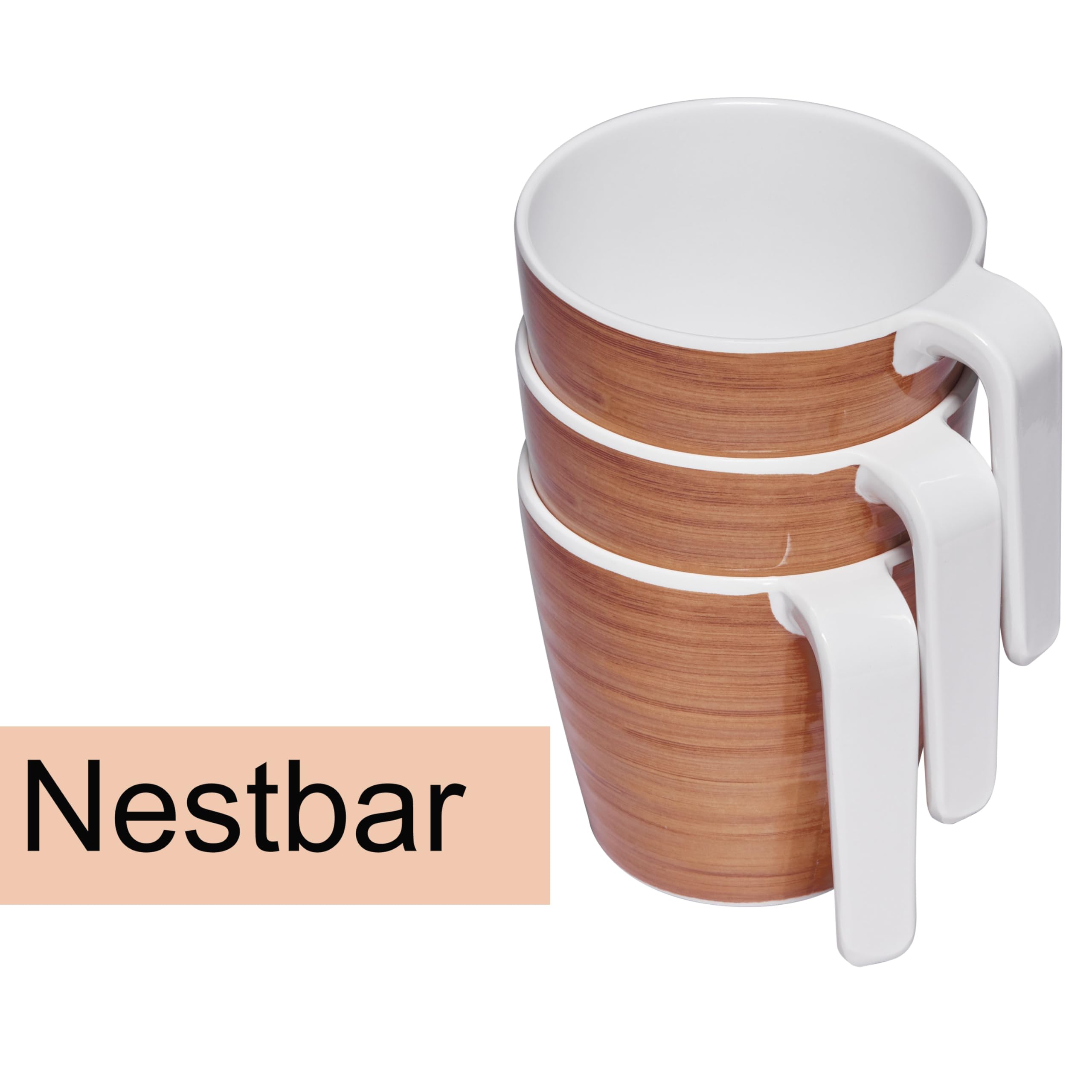 Melamin Geschirr Set Braun 6 Personen 24 Teile Tassen Zubehör Camping Party