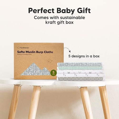 Miniatura 9 de Paquete de 5 paños de muselina para eructos para bebé, niño, niña, trapos muy absorbentes para bebés, 8 capas de viscosa derivada de toalla de