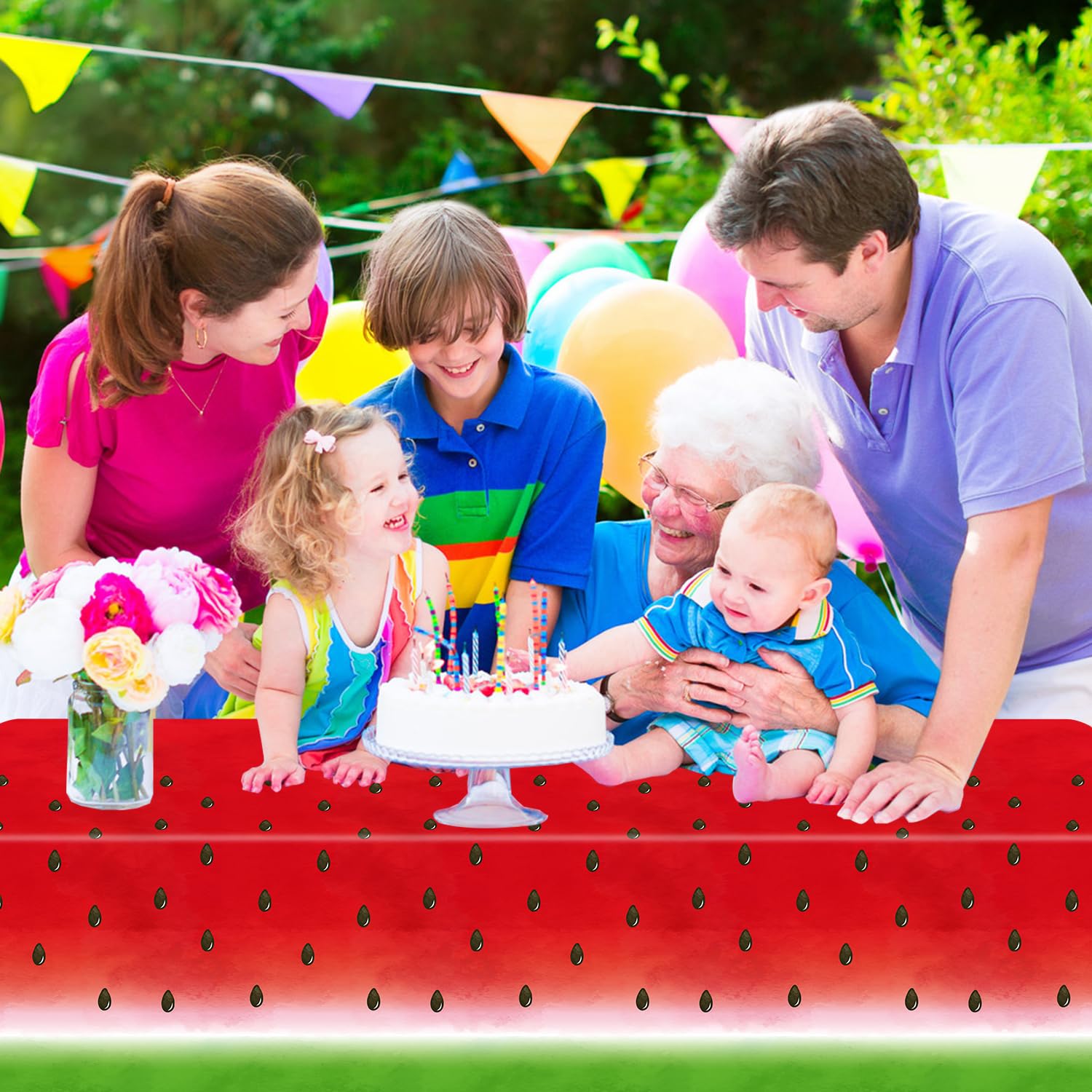 Lote de 4 manteles para fiesta con motivo de sandía manteles con sandías manteles temáticos de sandía artículos para fiestas de cumpleaños con sandías decoración con temática de frutas 220 x 130 cm