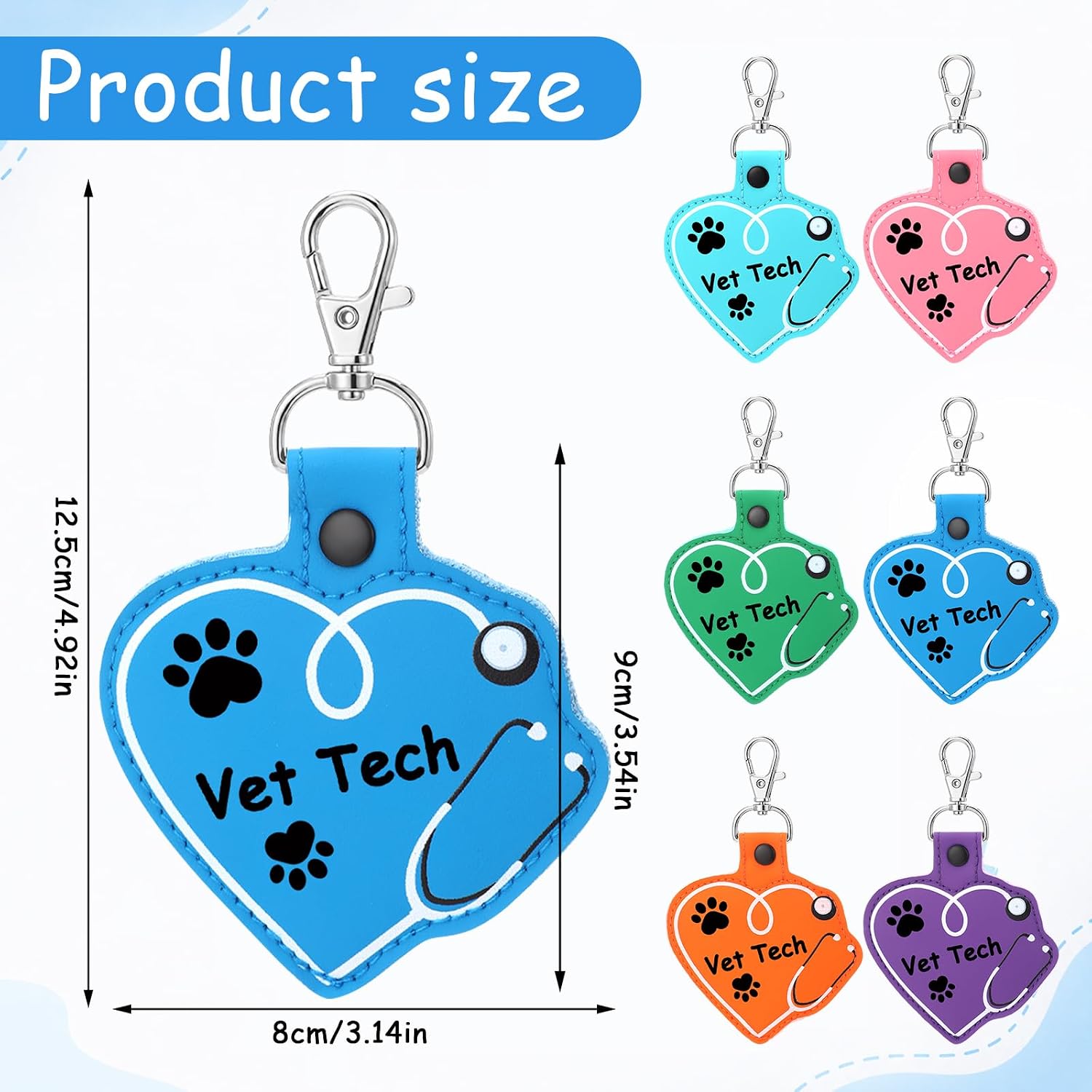 Kigeli 6/12/24 Pcs Vet Tech Week Keychain Vet Tech Appreciation Gift image 3