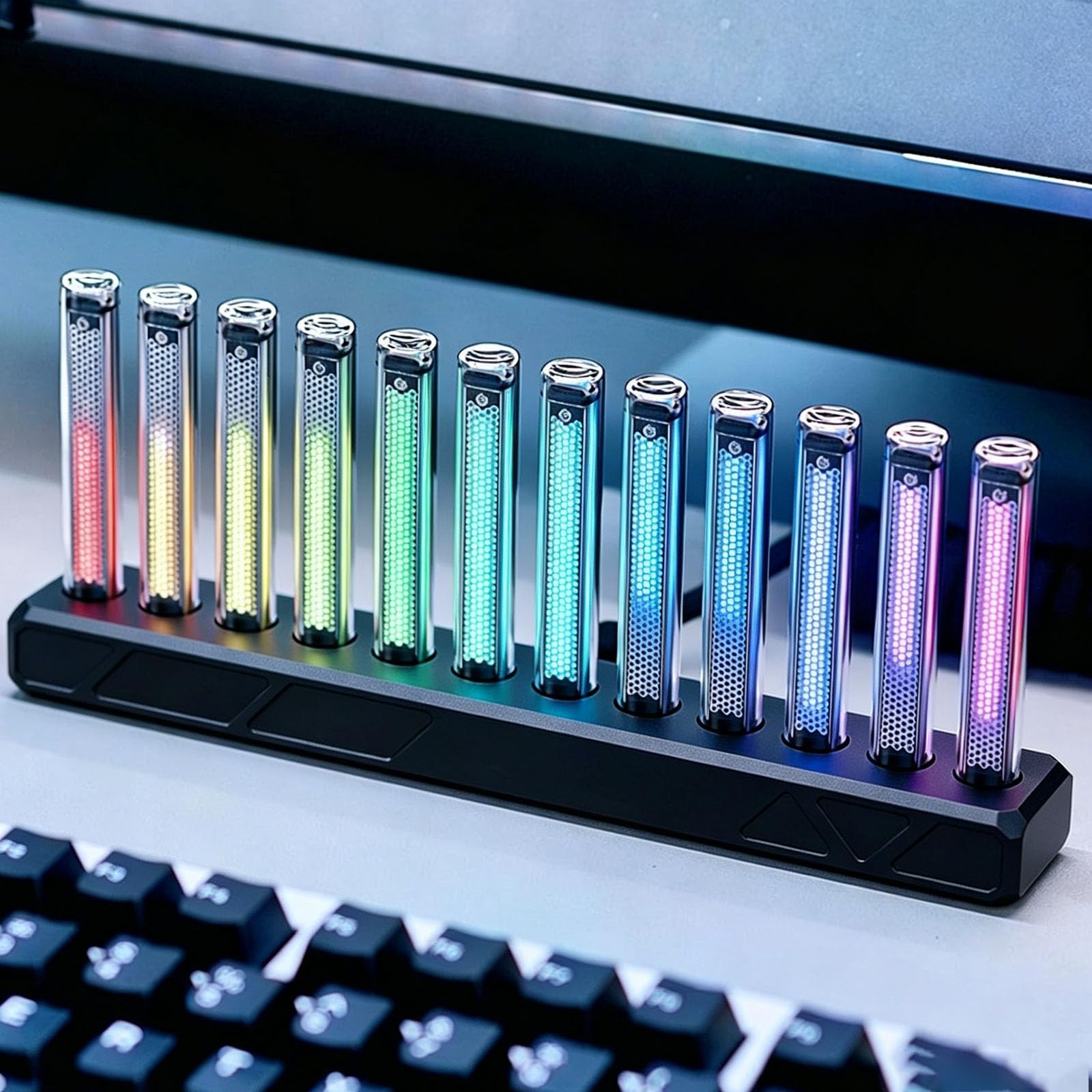 Visualizador de audio LED con control por voz y 10 efectos dinámicos