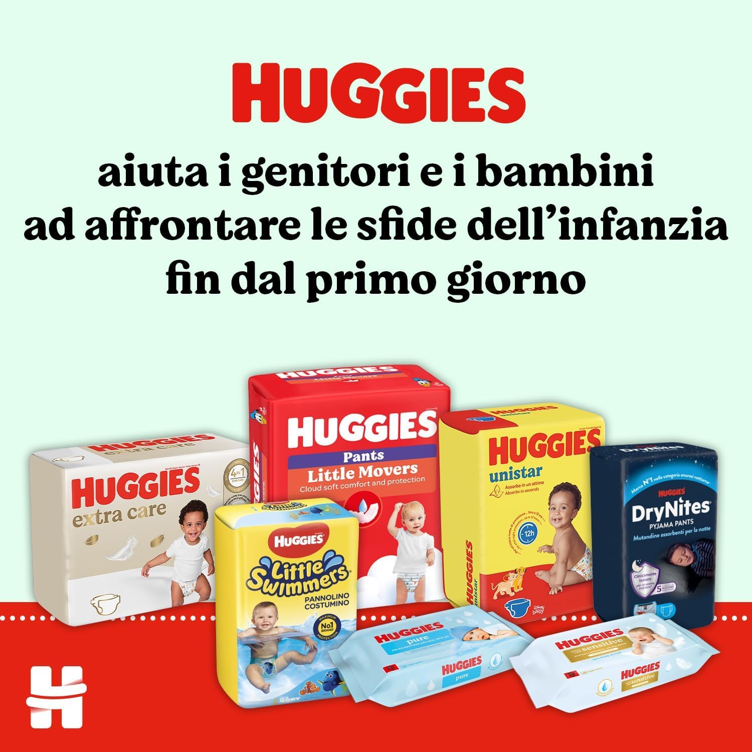 Huggies Everyday Salviette neonato 560 Salviette umidificate 99% acqua pura 65% fibre assorbenti naturali
