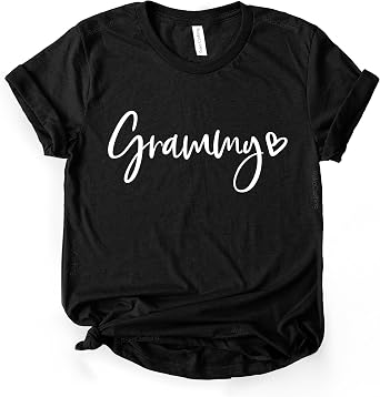 ROKO CLOTHING Grammy Shirts Funny Grandma Letter Printed Short Sleeve Gifts Graphic Tees for Women