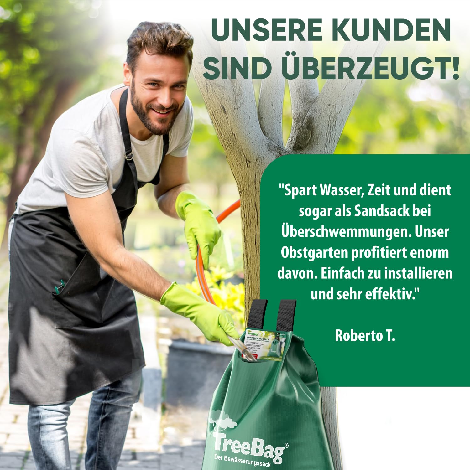 Wassersack für Bäume 2 x 75L – UV-stabiler Baumbewässerungssack aus PVC – Effektiver Bewässerungssack Baum für Garten & Stadtgrün