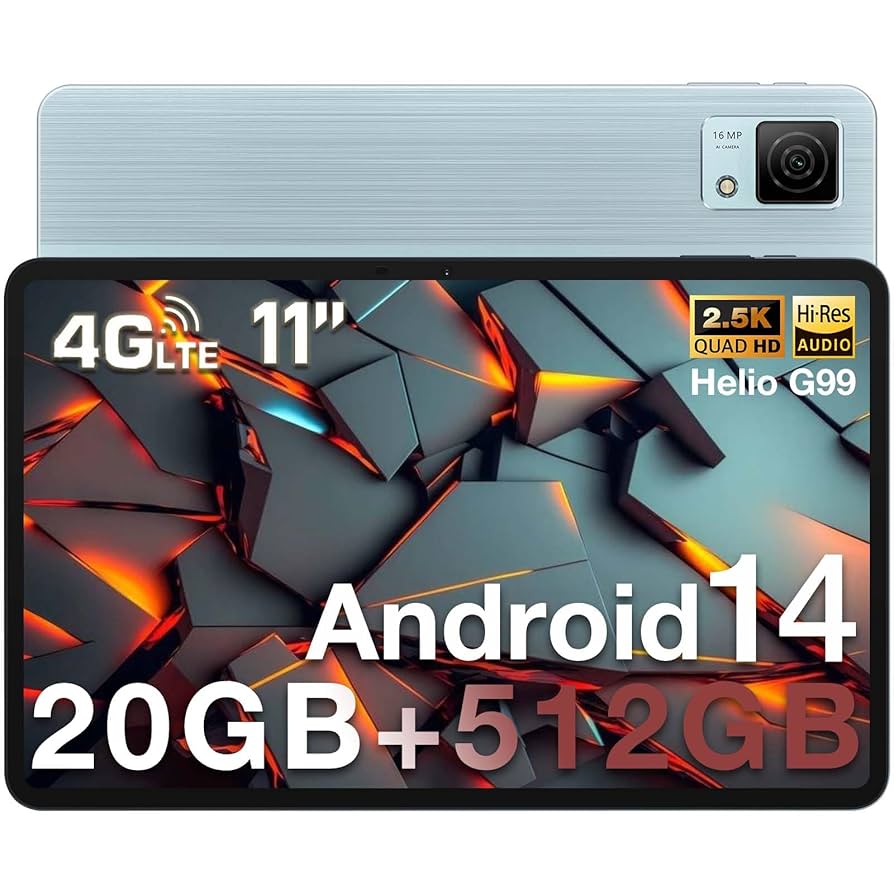 DOOGEE T30 Ultra Tablet 2.5K 11 Inch, Helio G99 Octa-Core 2.2GHz Android Tablets, 8580mAh/18W, 32(12+20) GB RAM 256GB ROM (TF 2TB) Tablet, 16+8MP & Tu00dcV & 2.4G/5G WiFi, Widevine L1, Black