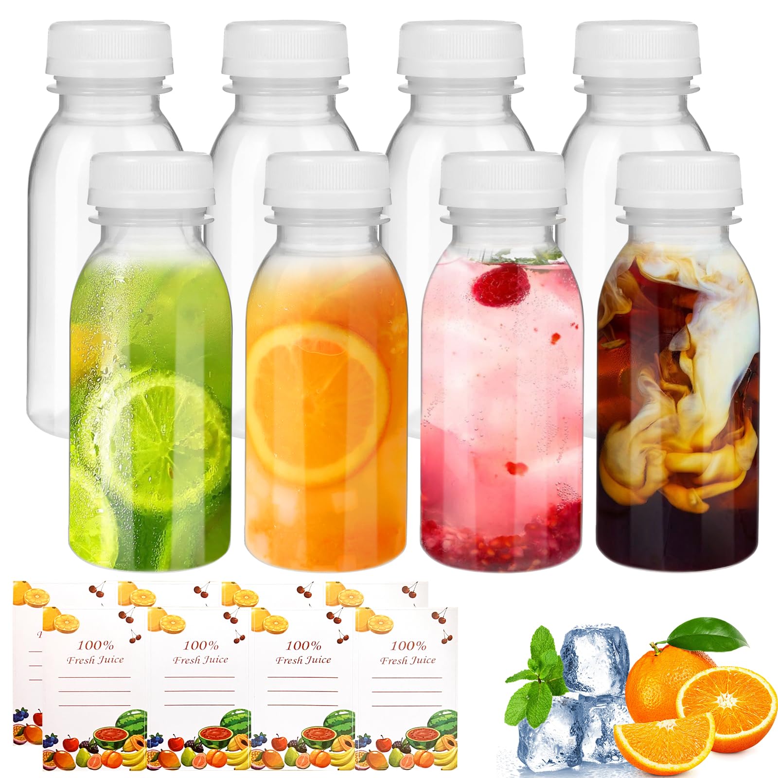 200 ml Wiederverwendbare leere Flaschen, 8 Stk Plastikflaschen mit Deckeln