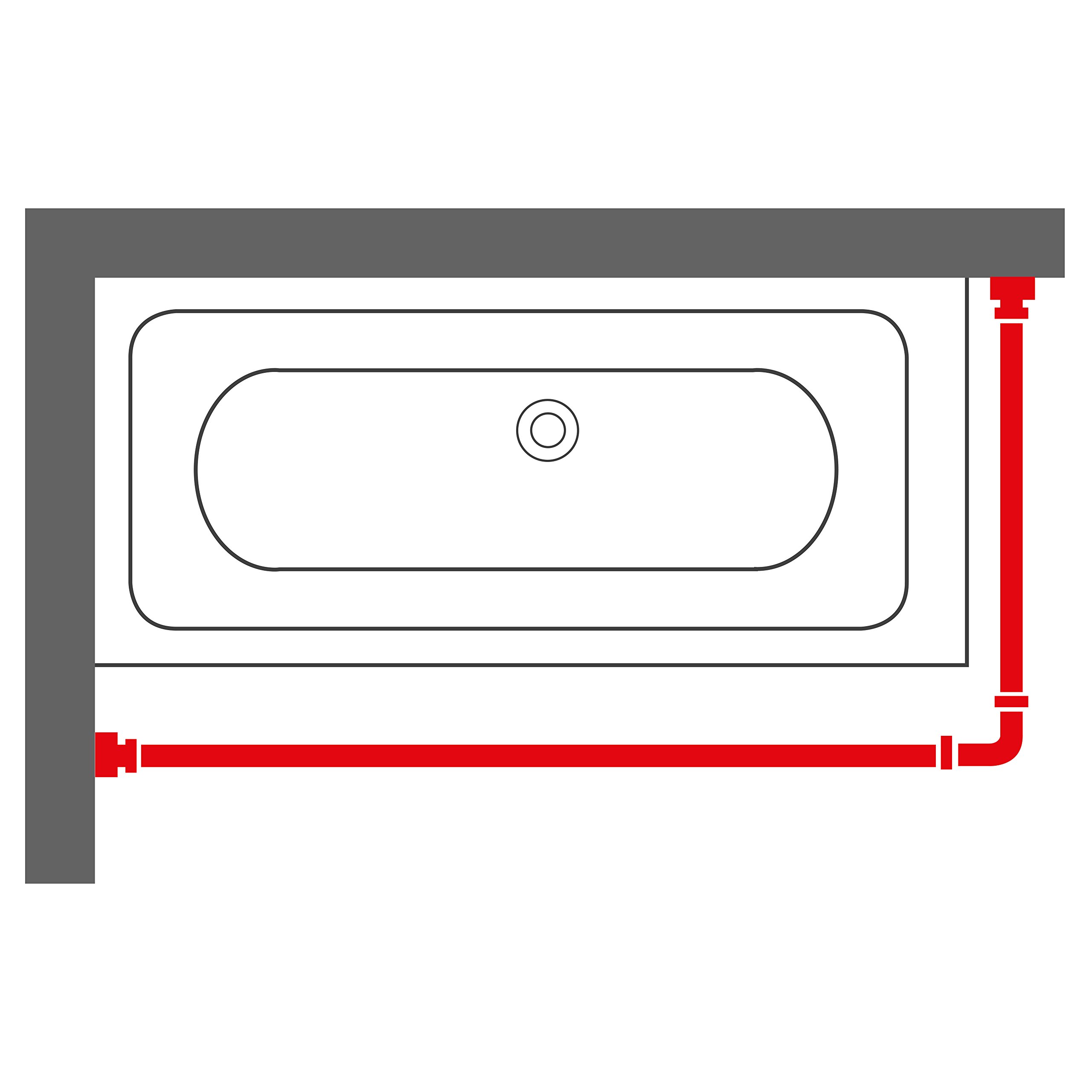 Sealskin Seallux Binario Modulare per Tenda da Doccia, Acciaio Inox, Bianco, 2 x 2 x 90 cm