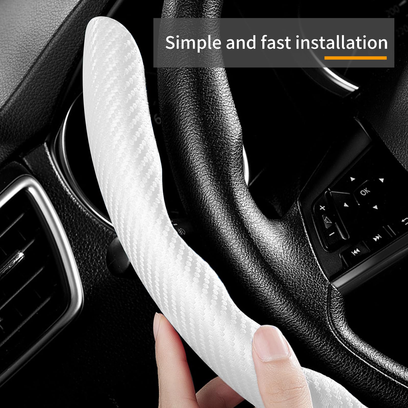 3 Fundas para Volante de Fibra de Carbono, Protector de Volante de