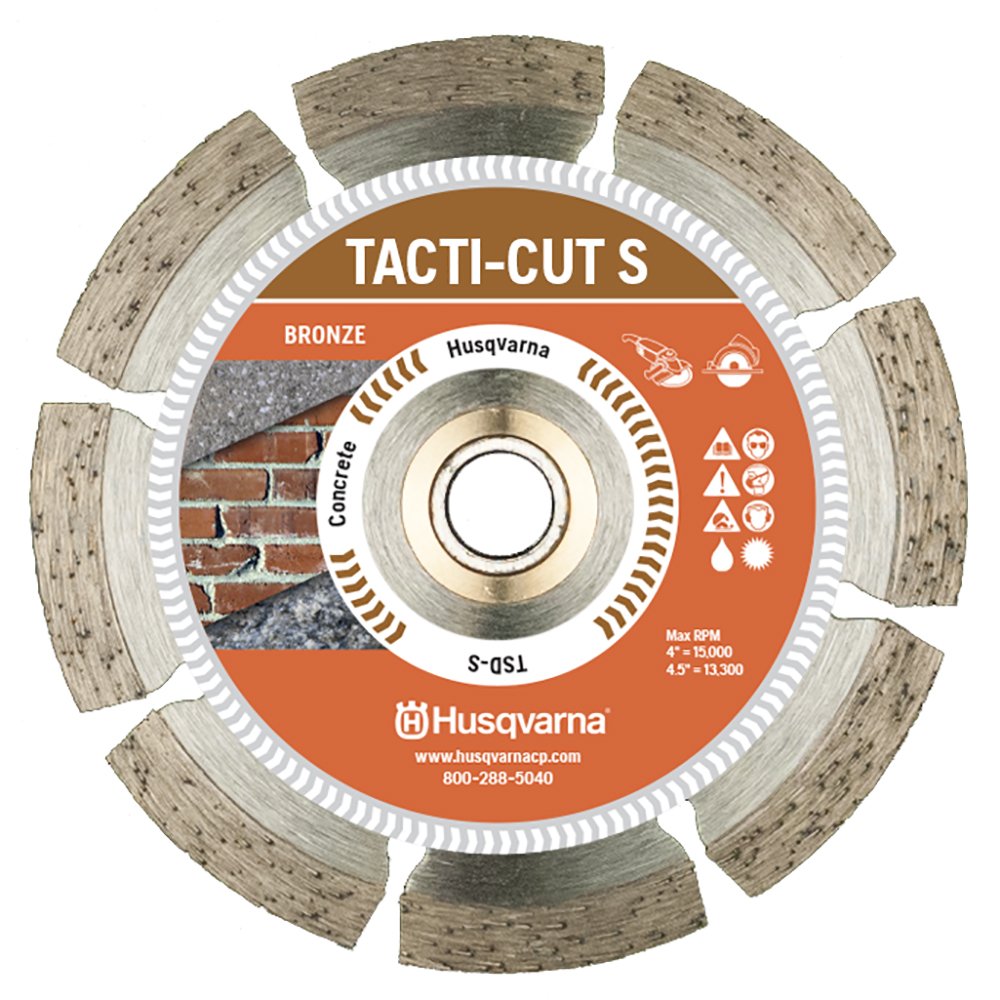 Husqvarna Construction Products 542761409 4.5 Inches by 080 by 7/8 20mm 5/8 B TSD S Dri Disc Diamond Blade