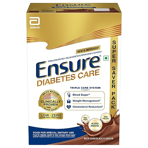 Ensure Diabetes Care Chocolate 950gm |Support Blood Sugar, Weight Management, Cholestrol Reduction |High Protein, High Fibre, 4 Myo-inositol |Zero Added Sucrose