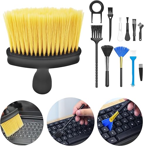 Cepillos de limpieza de teclado, 12 piezas, kit de cepillo antiestático de nailon para teclado de computadora, portátil, cepillo de limpieza de