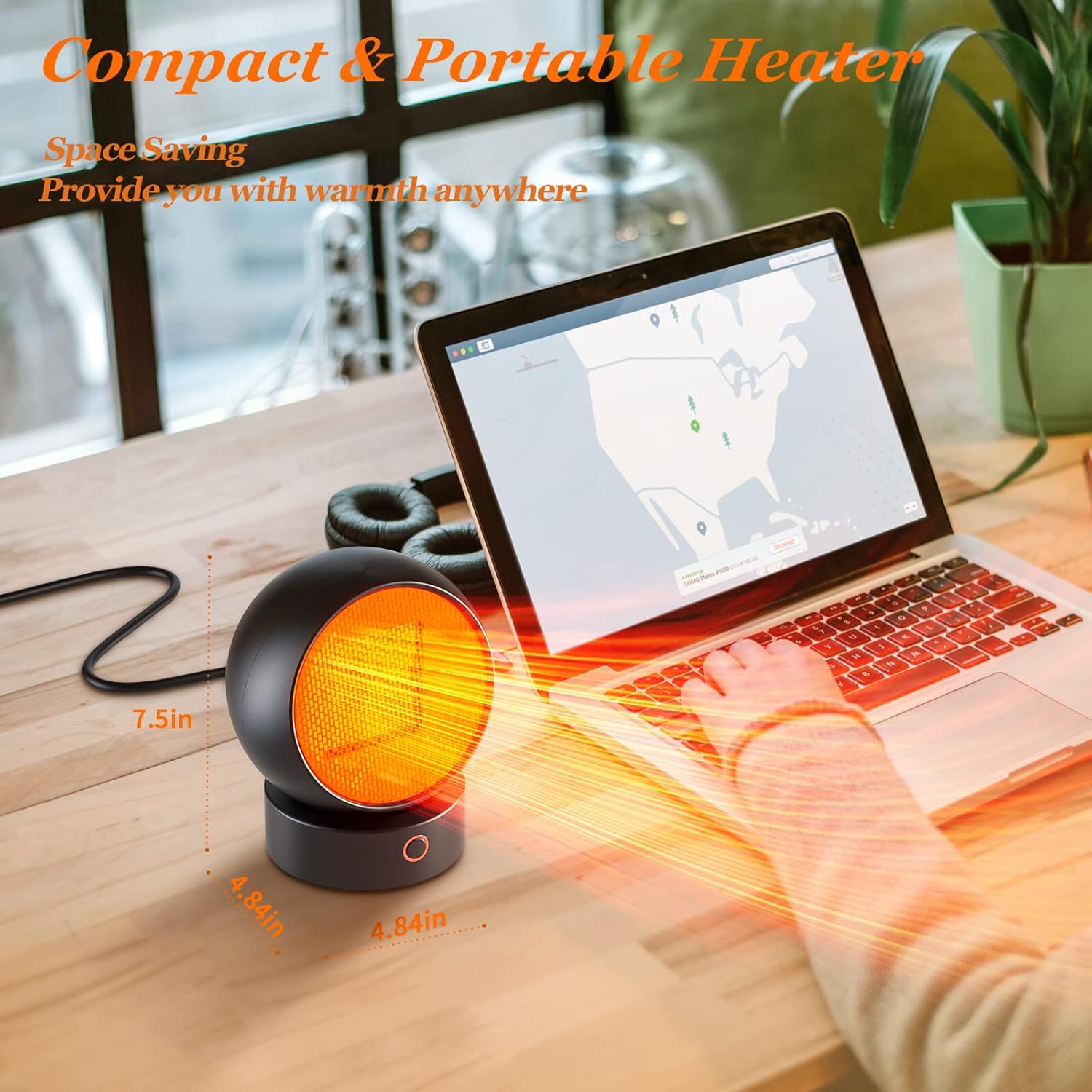 Fan Heater Energy Efficient, 1000W/660W Mini Space Heaters,Small Cute Personal Electric Heater